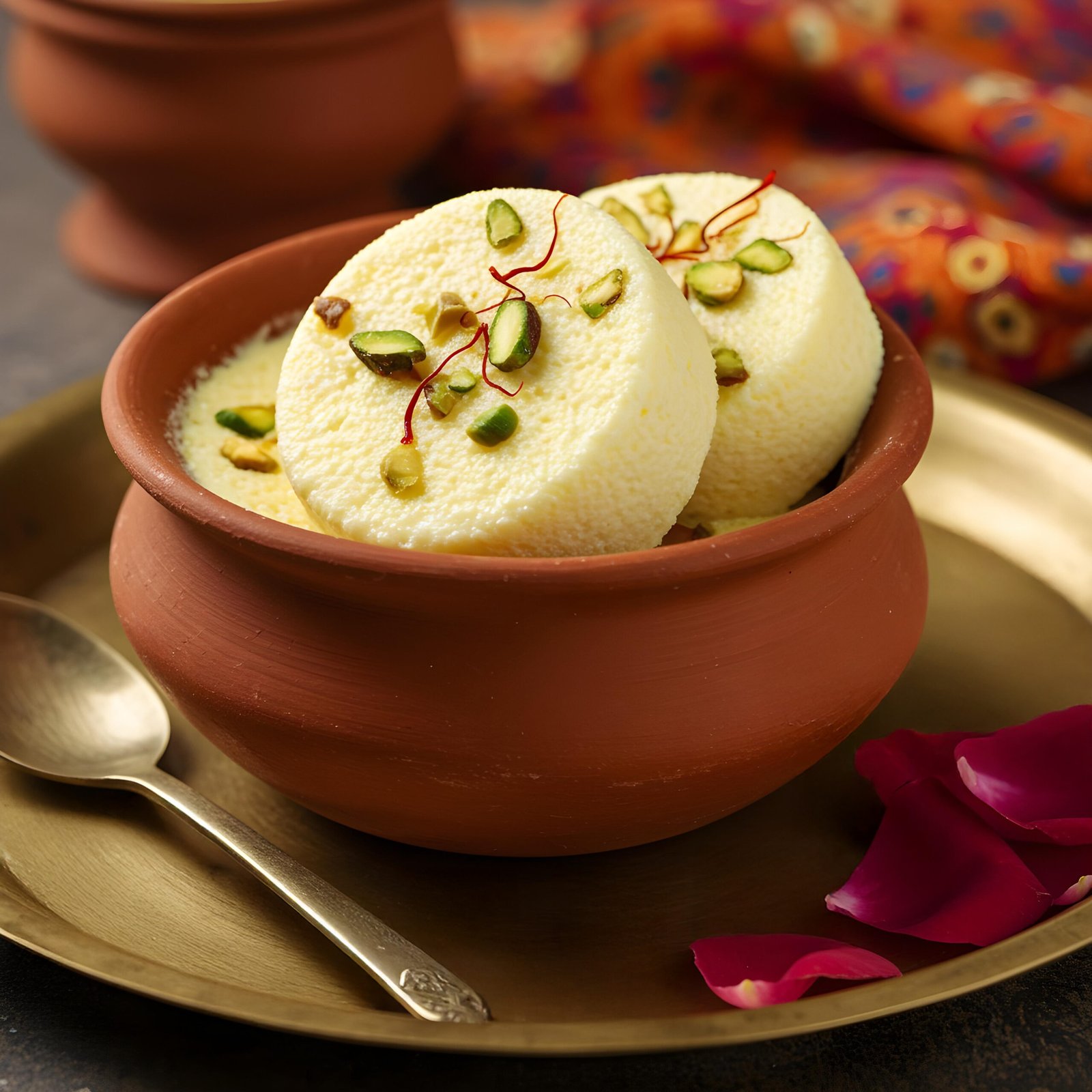 delicious rasmalai clay bowl classic indian sweet